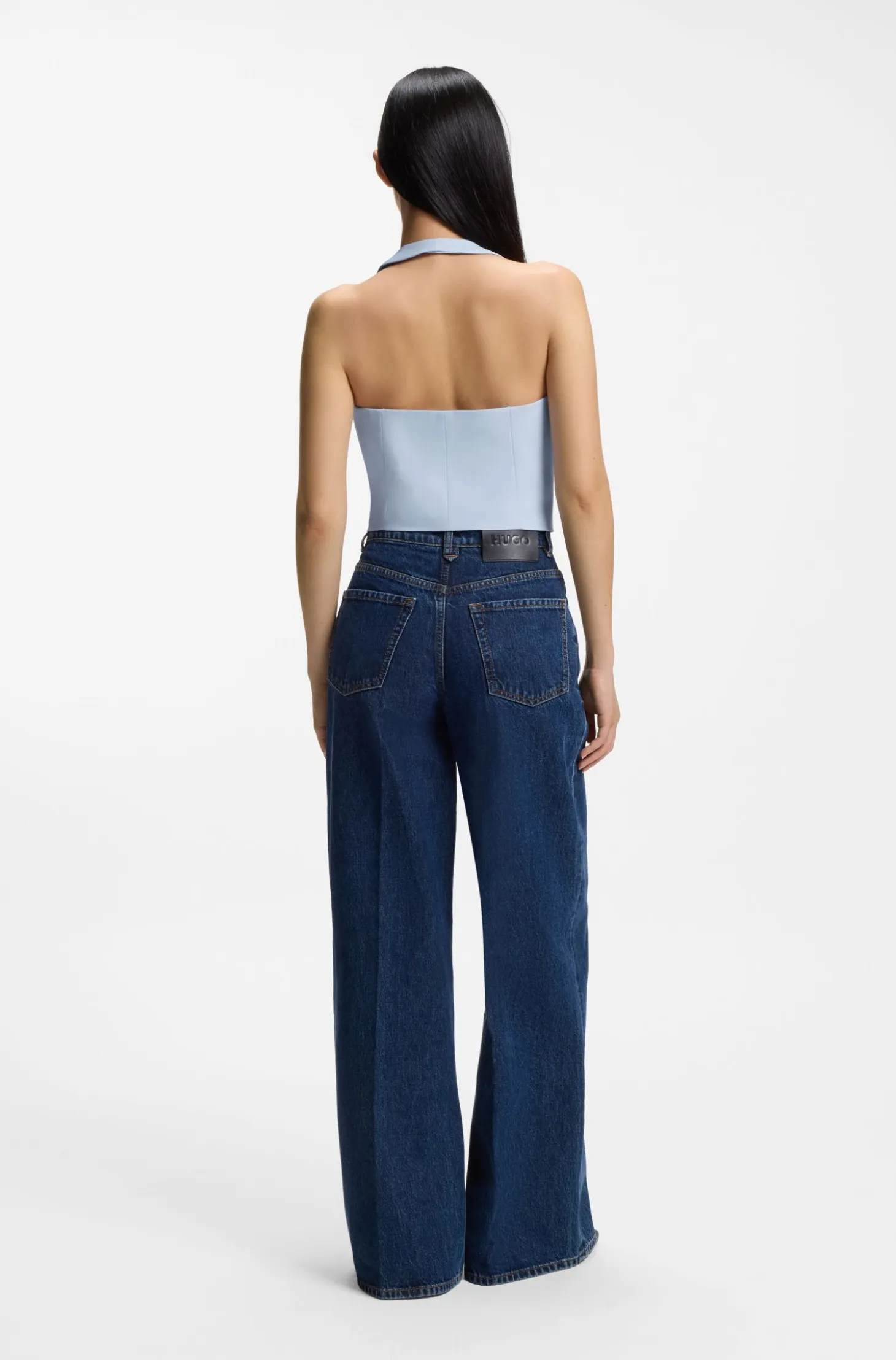 Slim-fit waistcoat with halterneck