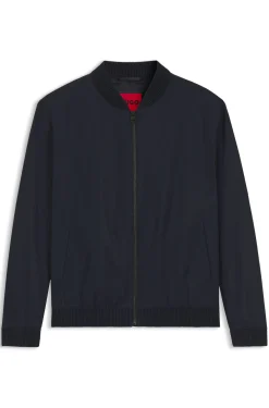 Slim-fit zip-up jacket in stretch-cotton twill