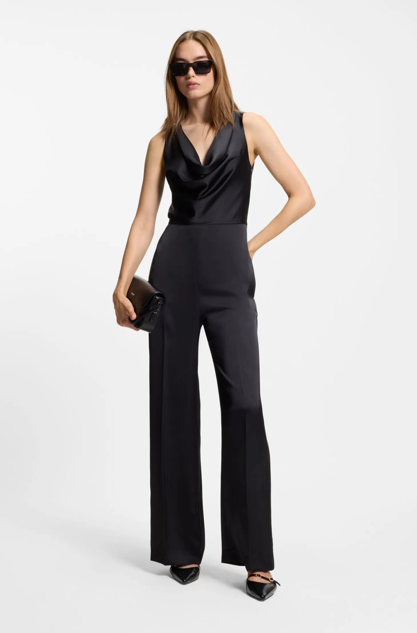 Slingback mules in brush-off leather