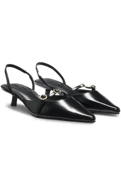 Slingback mules in brush-off leather