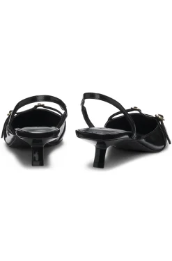 Slingback mules in brush-off leather