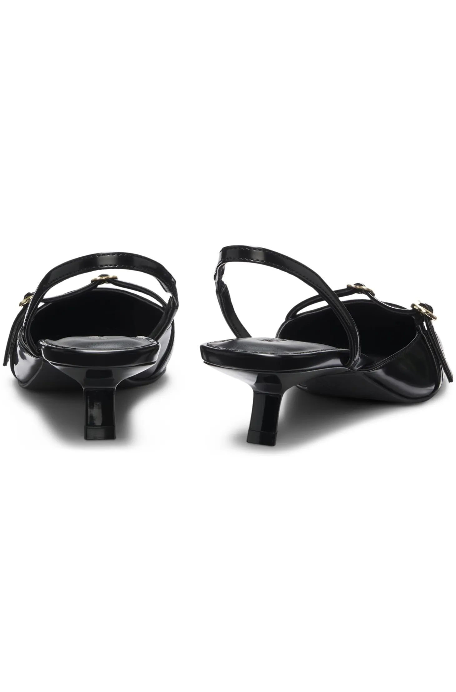 Slingback mules in brush-off leather