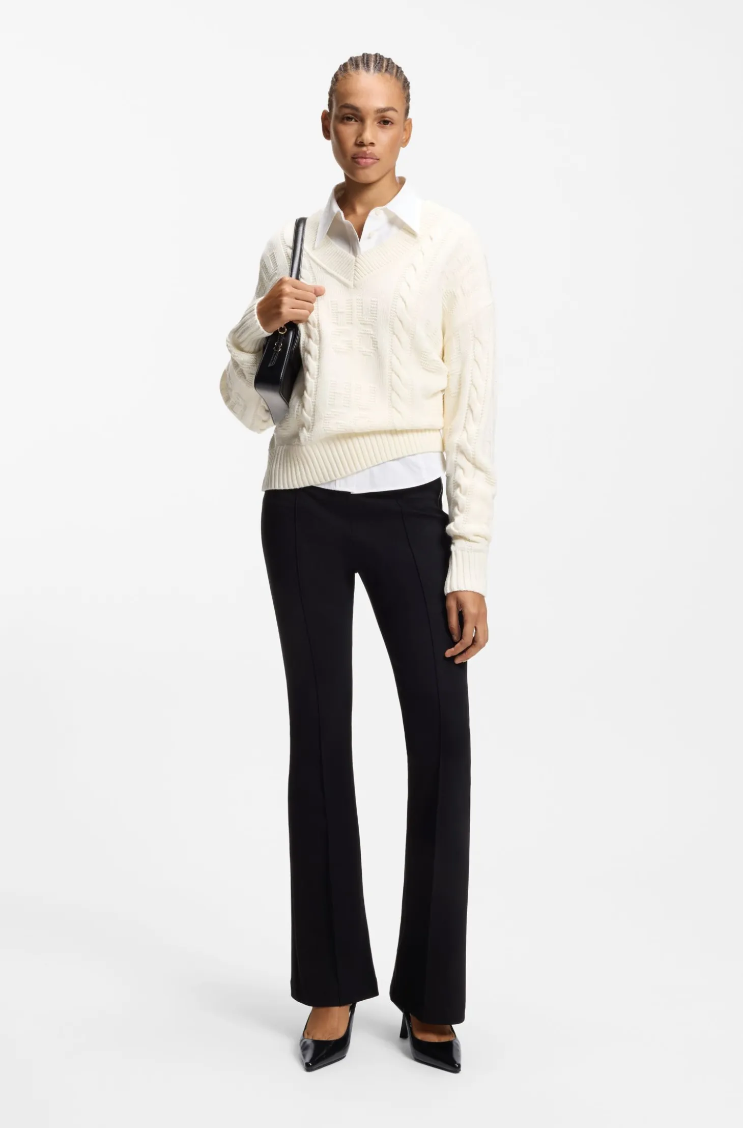 Slingback pumps in brush-off leather