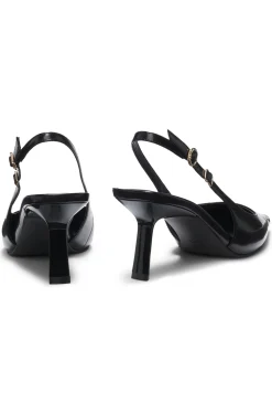Slingback pumps in brush-off leather
