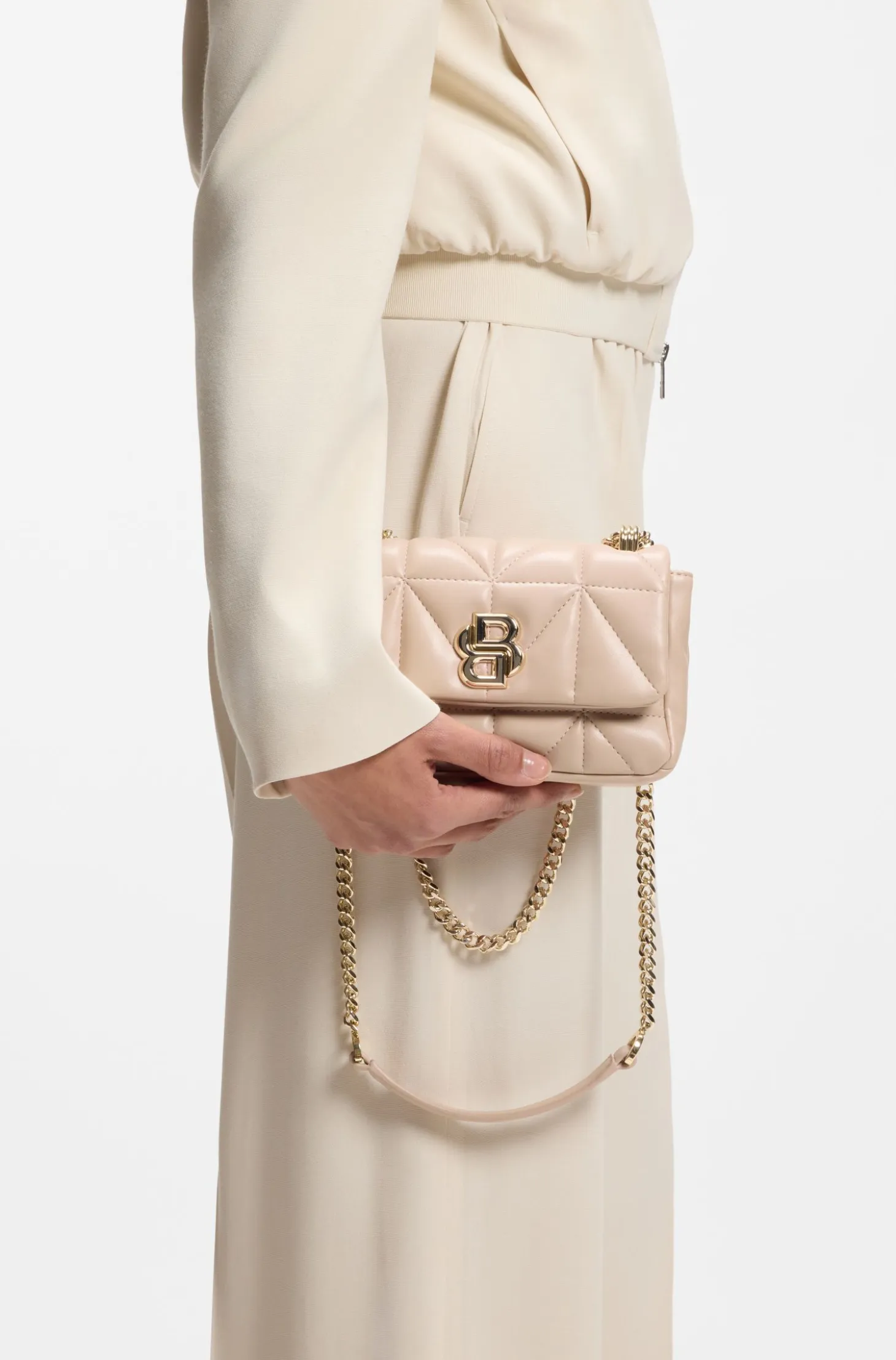 Small quilted shoulder bag with Double B monogram