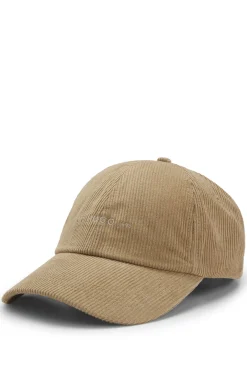 Soft cotton corduroy cap with embroidered logo