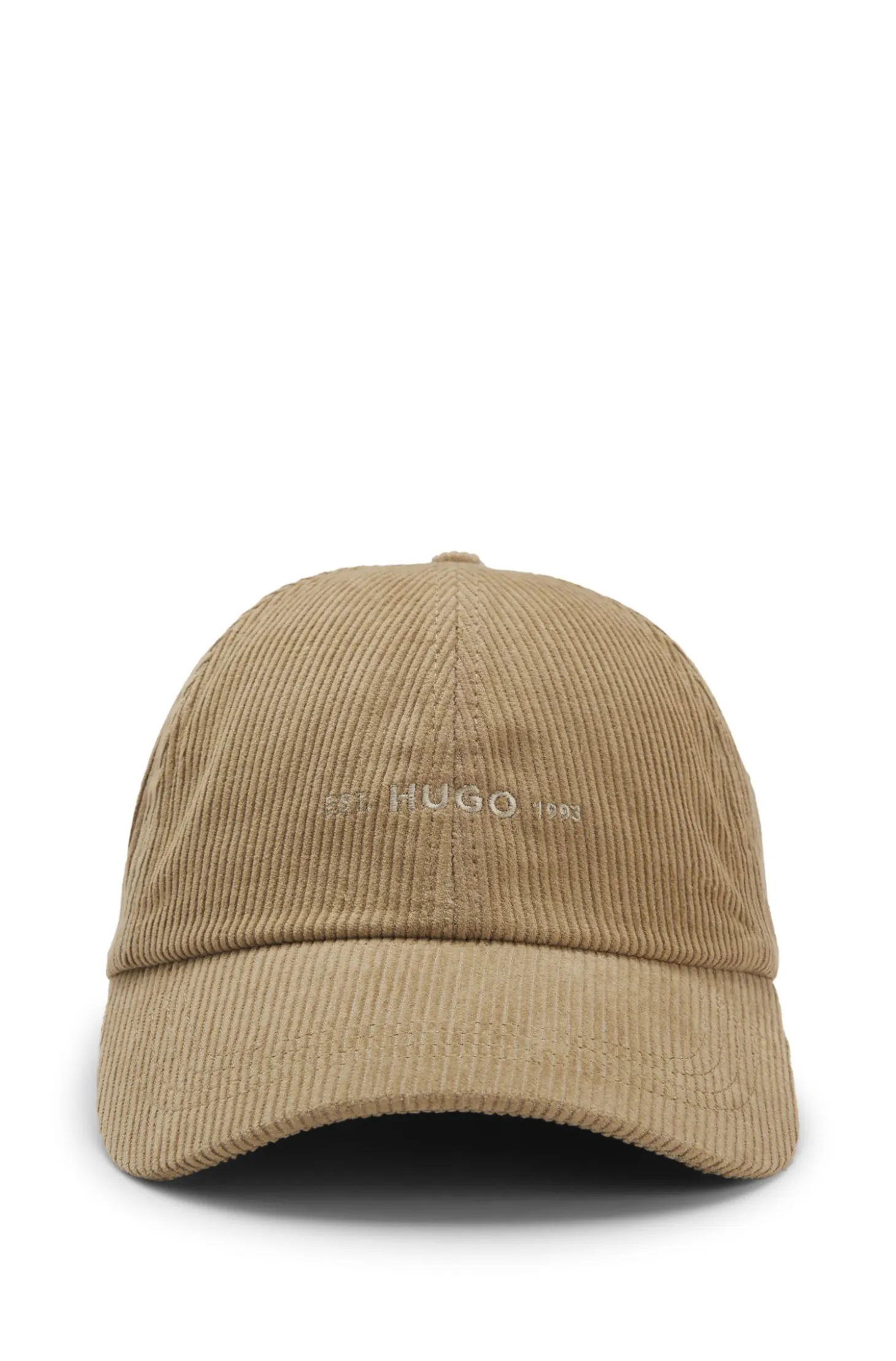 Soft cotton corduroy cap with embroidered logo