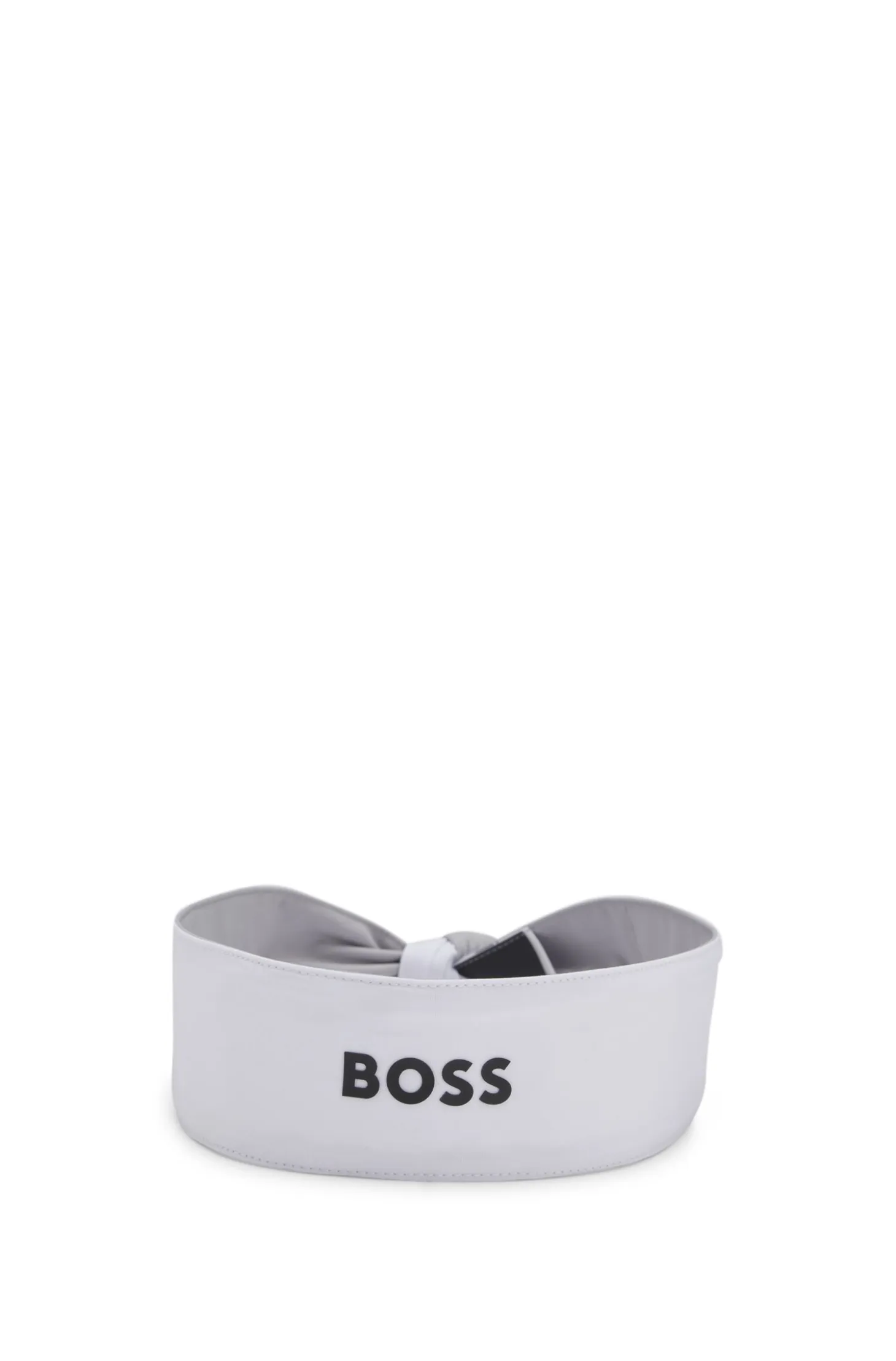 Sports headband in stretch twill with printed logo