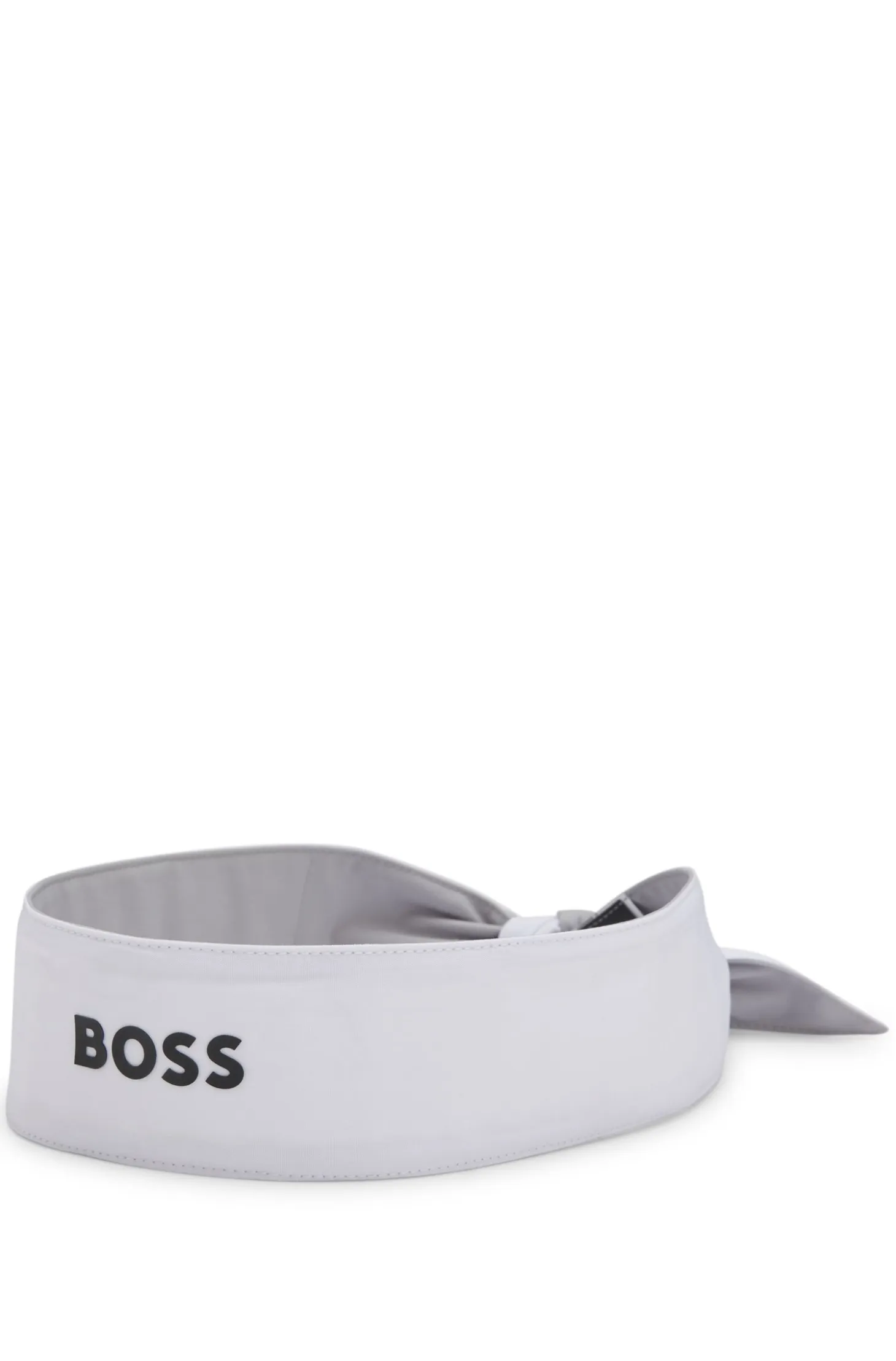 Sports headband in stretch twill with printed logo