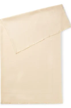 Square scarf in silk and wool with logo details