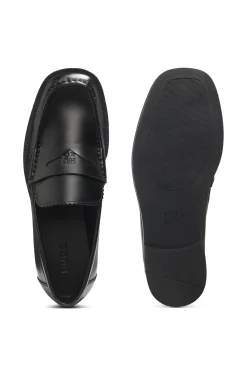 Stacked-logo loafers in faux leather