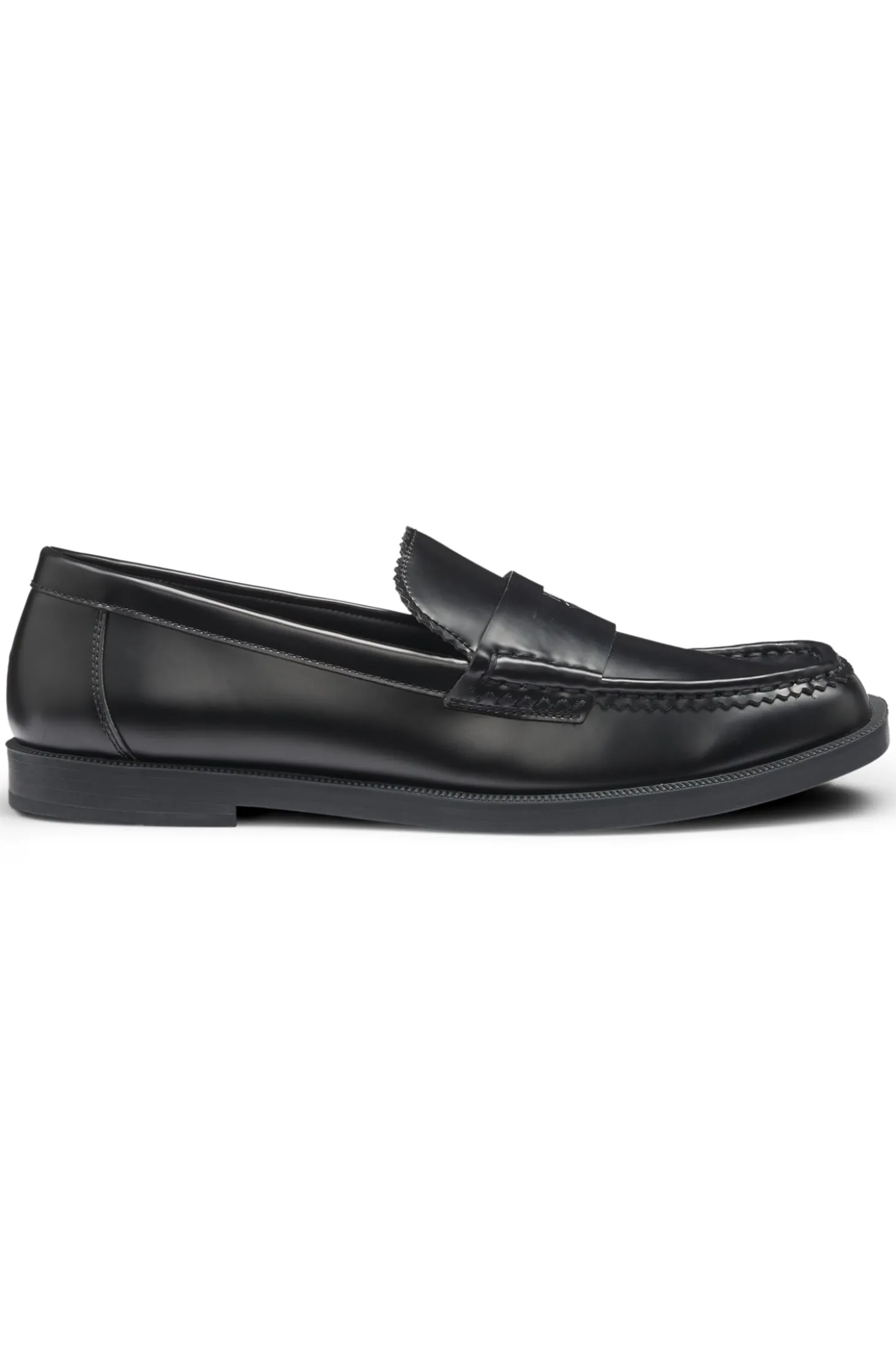 Stacked-logo loafers in faux leather