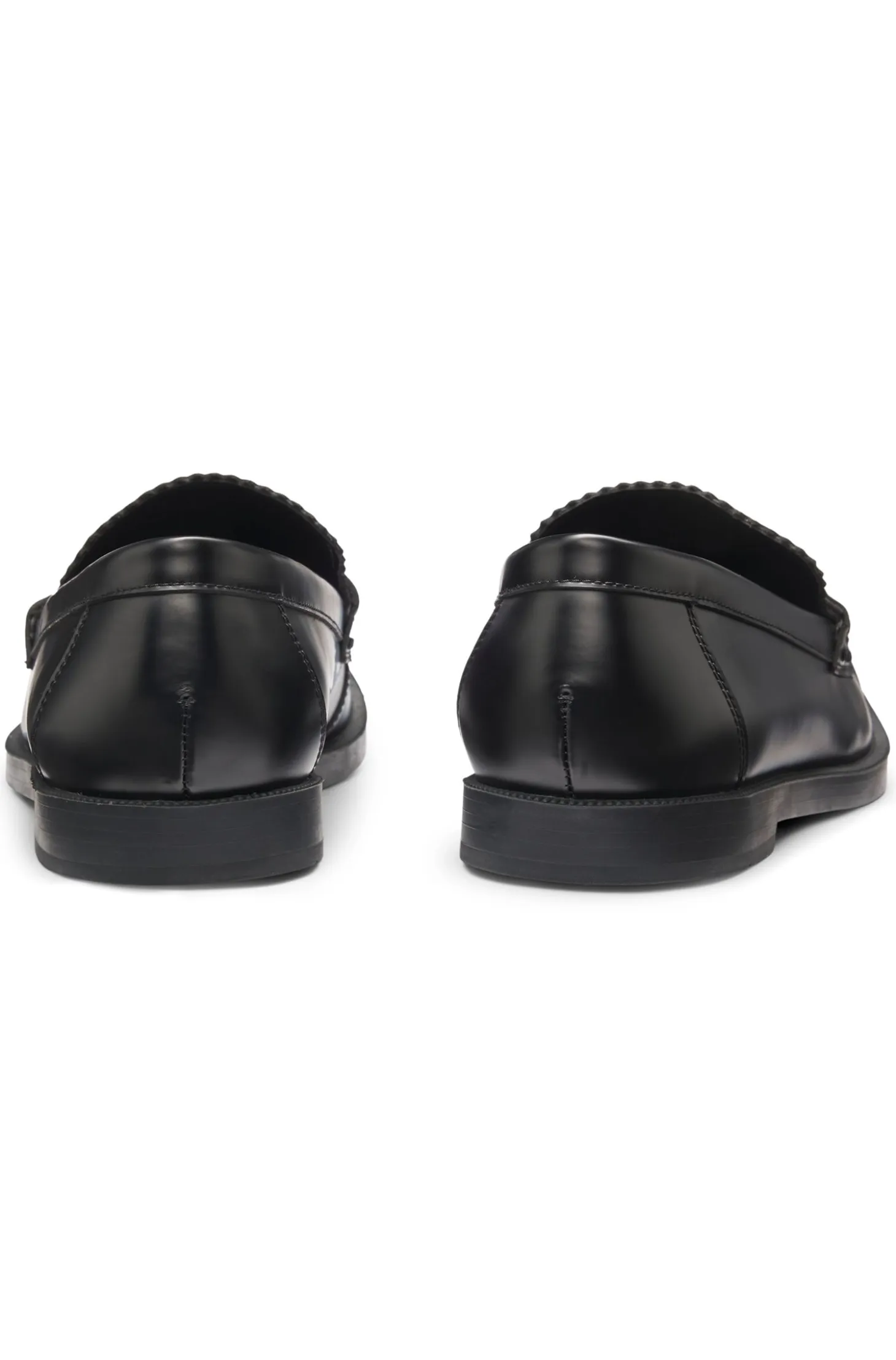 Stacked-logo loafers in faux leather