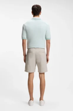 Straight-fit chino shorts in cotton-blend poplin