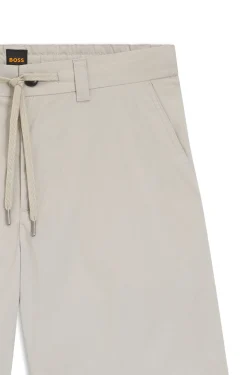 Straight-fit chino shorts in cotton-blend poplin