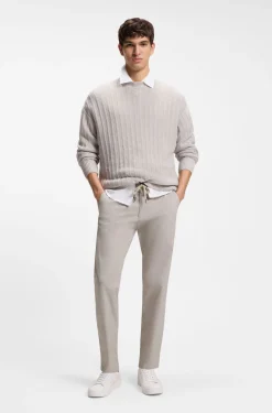 Straight-fit chinos in cotton-blend poplin