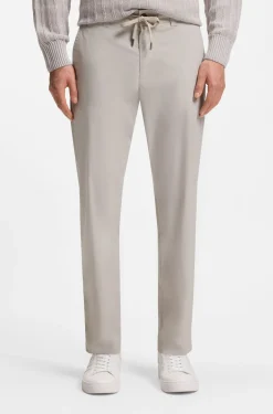 Straight-fit chinos in cotton-blend poplin