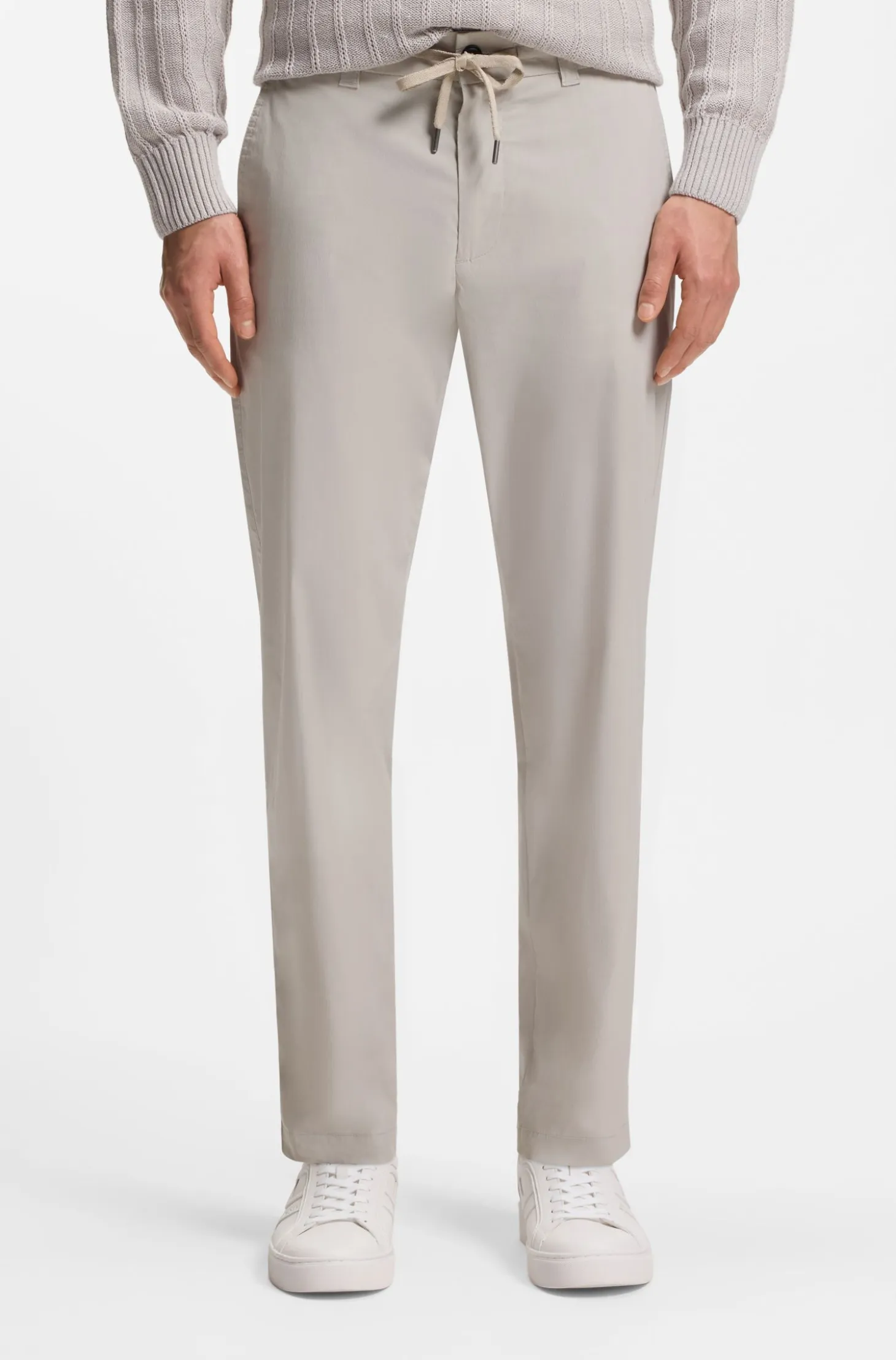 Straight-fit chinos in cotton-blend poplin