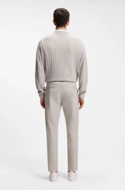 Straight-fit chinos in cotton-blend poplin
