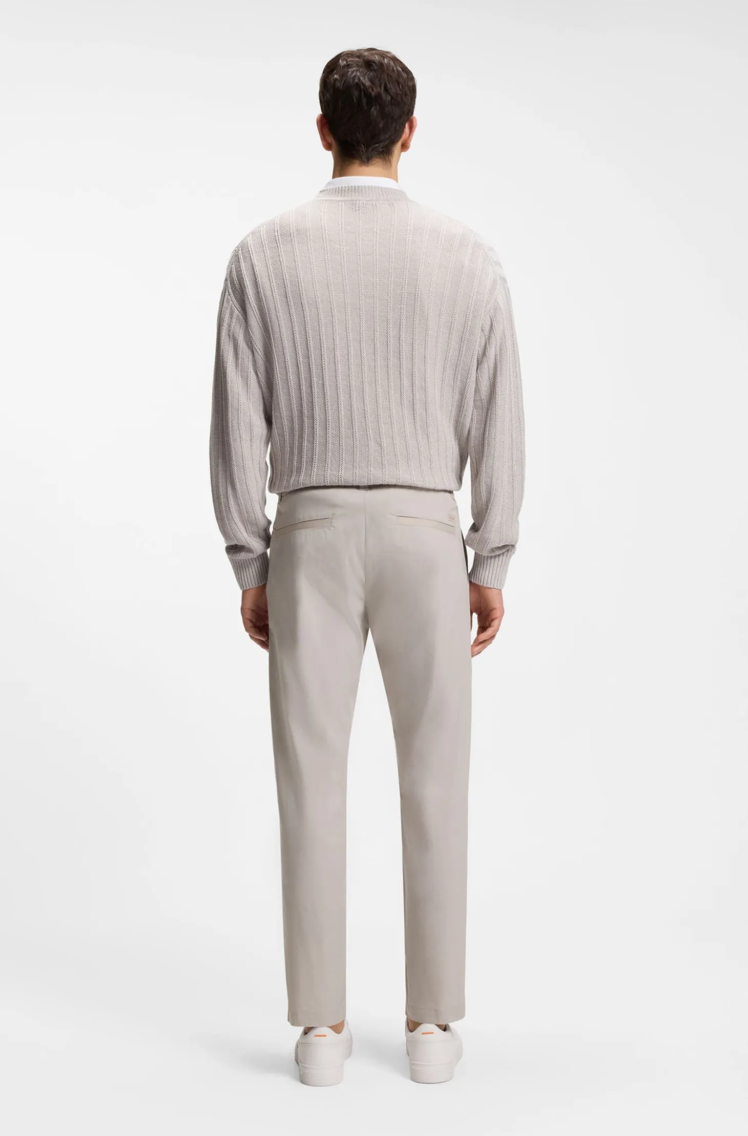 Straight-fit chinos in cotton-blend poplin