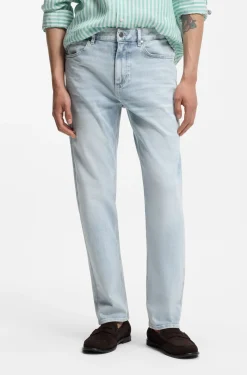 Straight-fit jeans in blue super-soft stretch denim