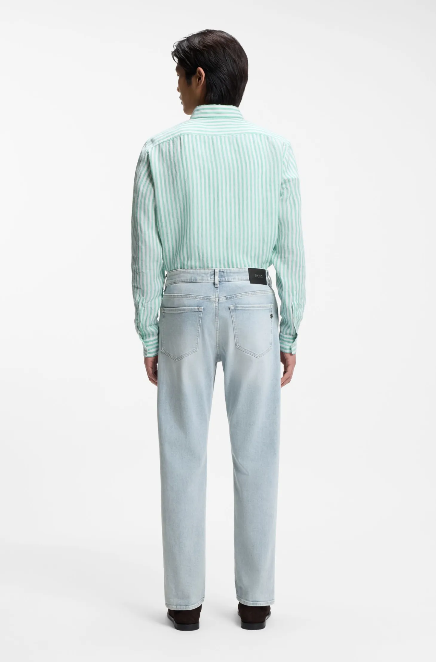 Straight-fit jeans in blue super-soft stretch denim