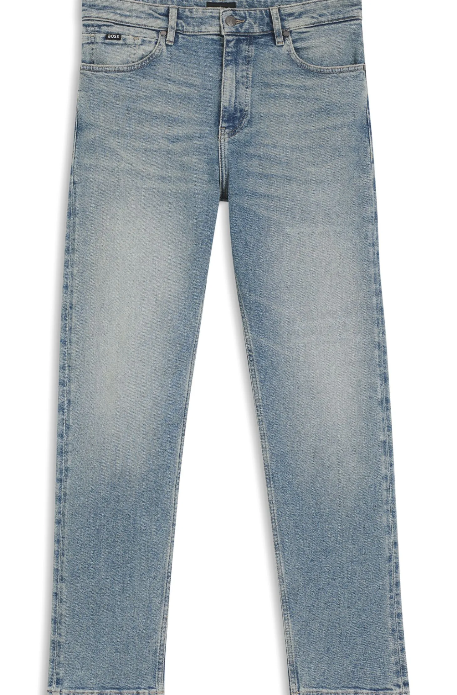 Straight-fit jeans in bright-blue stretch denim