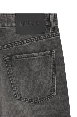 Straight-fit jeans in grey denim with buttoned fly