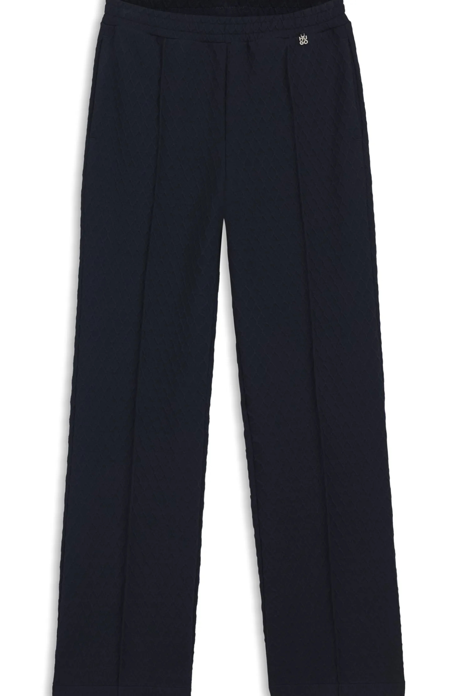 Straight-fit tracksuit bottoms in diamond jacquard