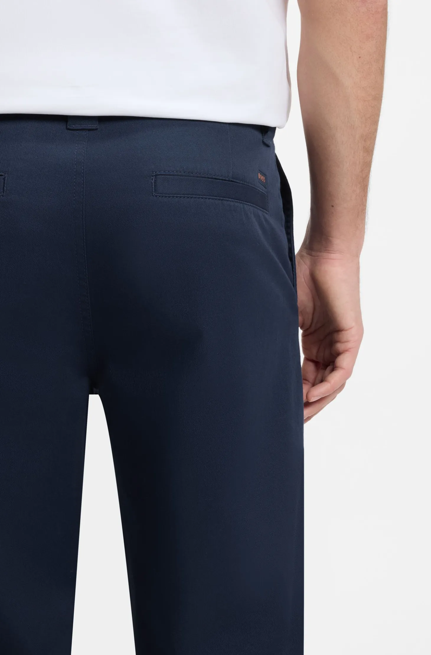 Straight-fit trousers in cotton-blend twill