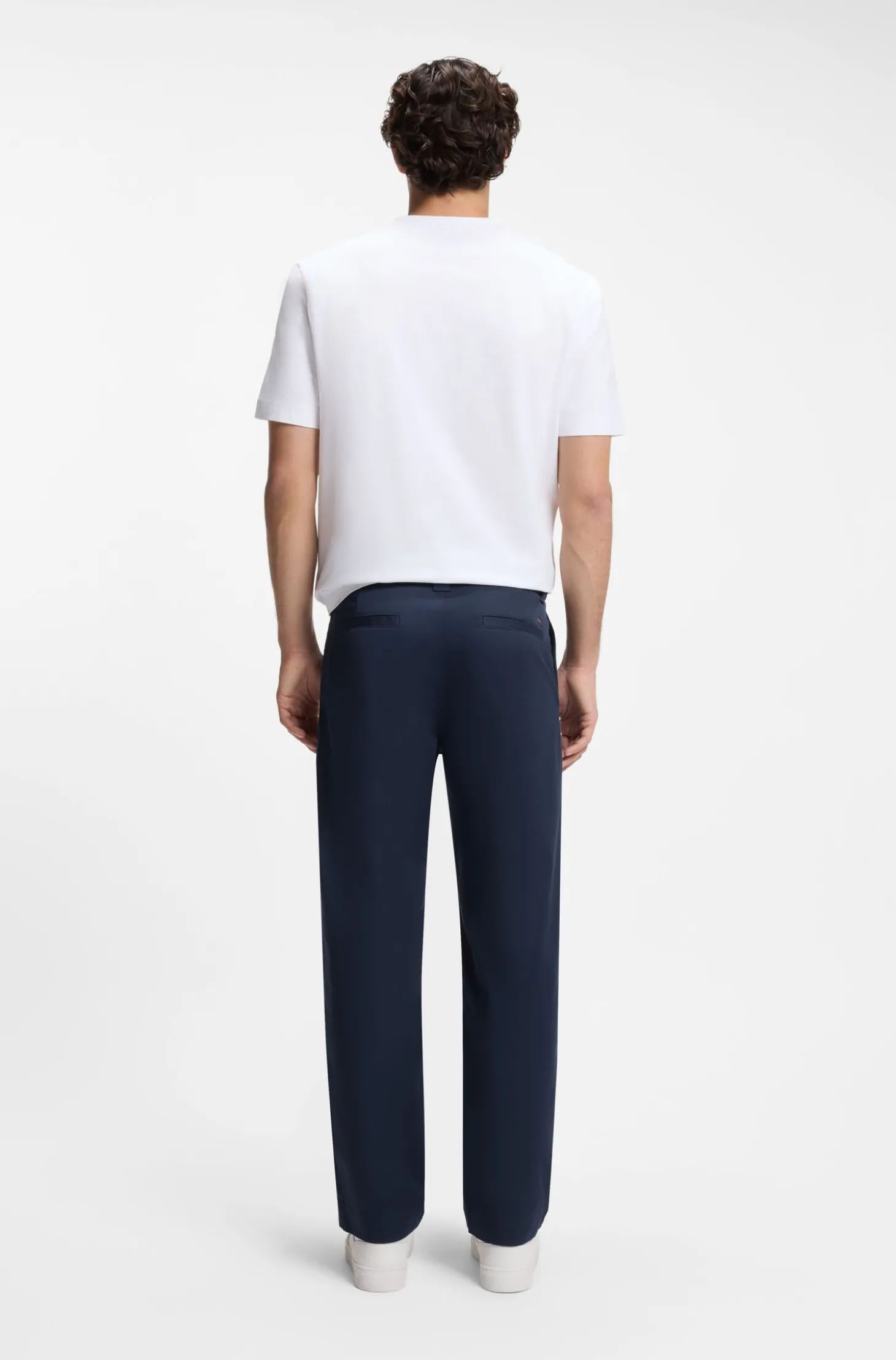 Straight-fit trousers in cotton-blend twill
