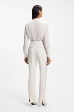 Straight-fit trousers in matte fabric