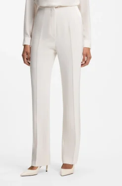 Straight-fit trousers in matte fabric
