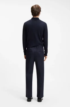 Straight-fit trousers in mercerised stretch cotton
