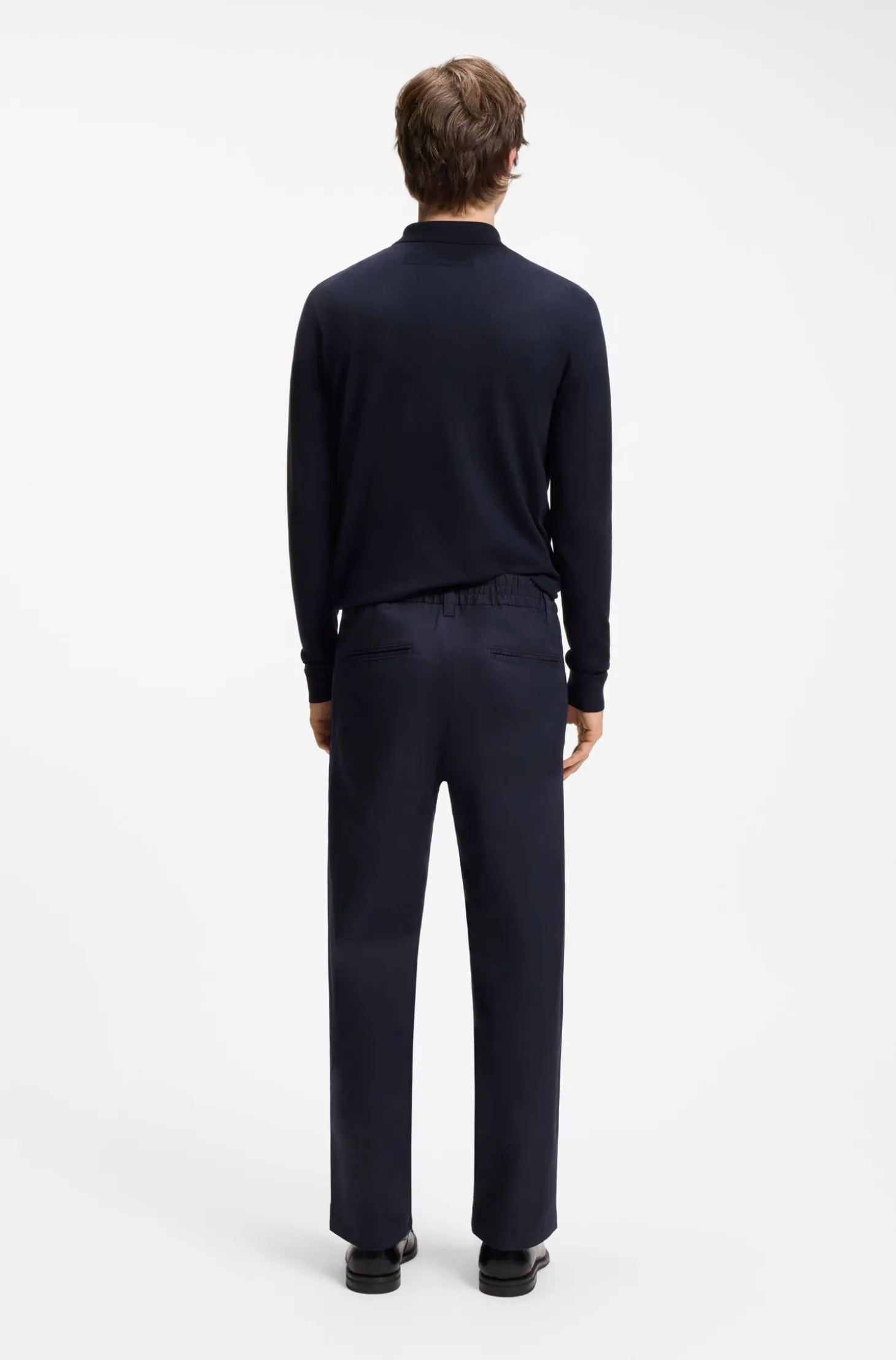 Straight-fit trousers in mercerised stretch cotton