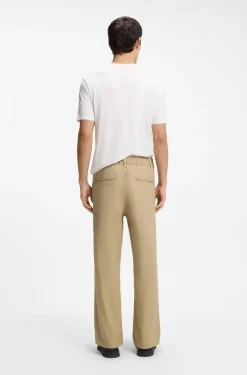Straight-fit trousers in mercerised stretch cotton