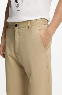 Straight-fit trousers in mercerised stretch cotton