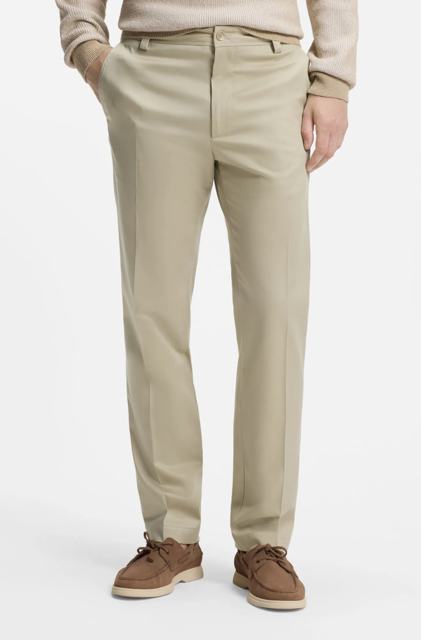 Straight-fit trousers in stretch twill