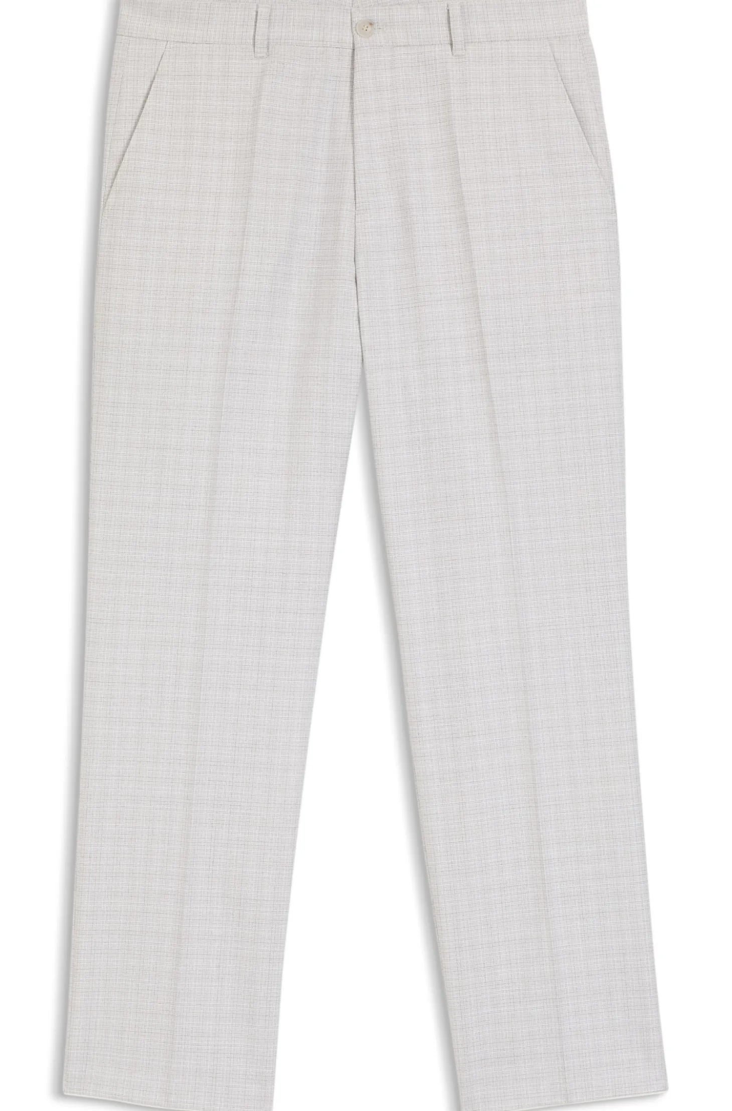 Straight-fit trousers in virgin wool and cotton
