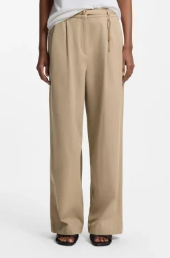 Straight-fit trousers with gold-tone carabiner chain
