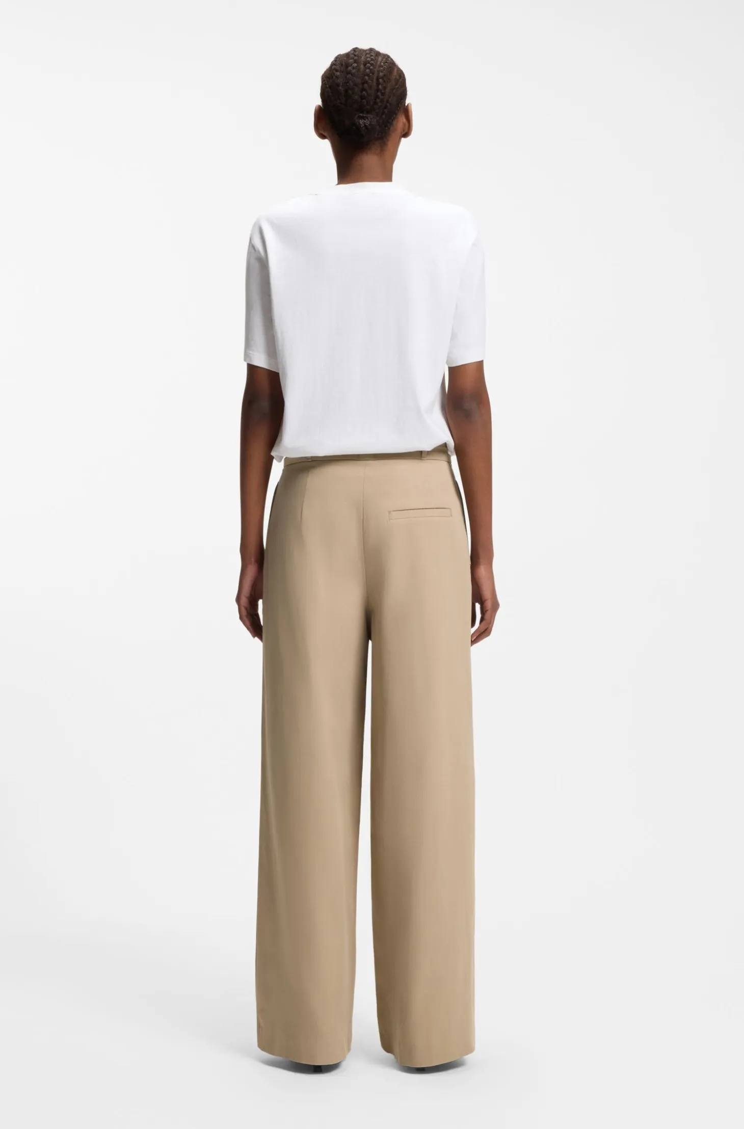 Straight-fit trousers with gold-tone carabiner chain