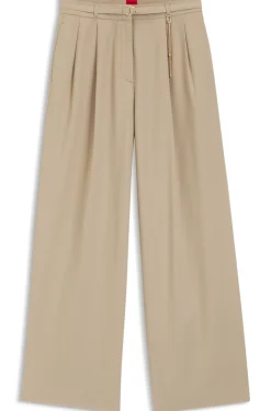 Straight-fit trousers with gold-tone carabiner chain