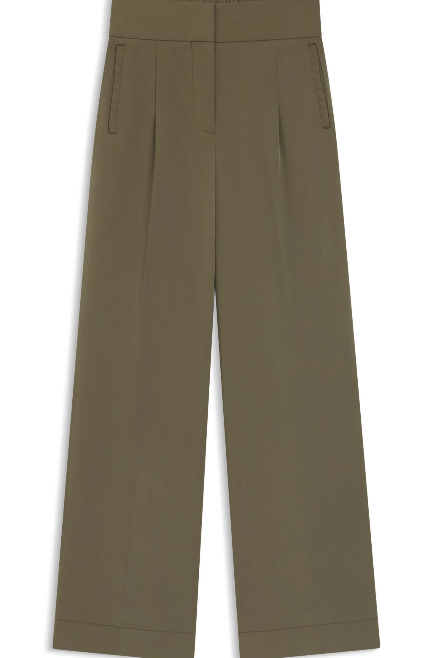 Straight-fit trousers with pleat front