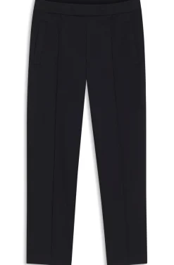 Straight-fit wool-blend trousers with drawstring waist