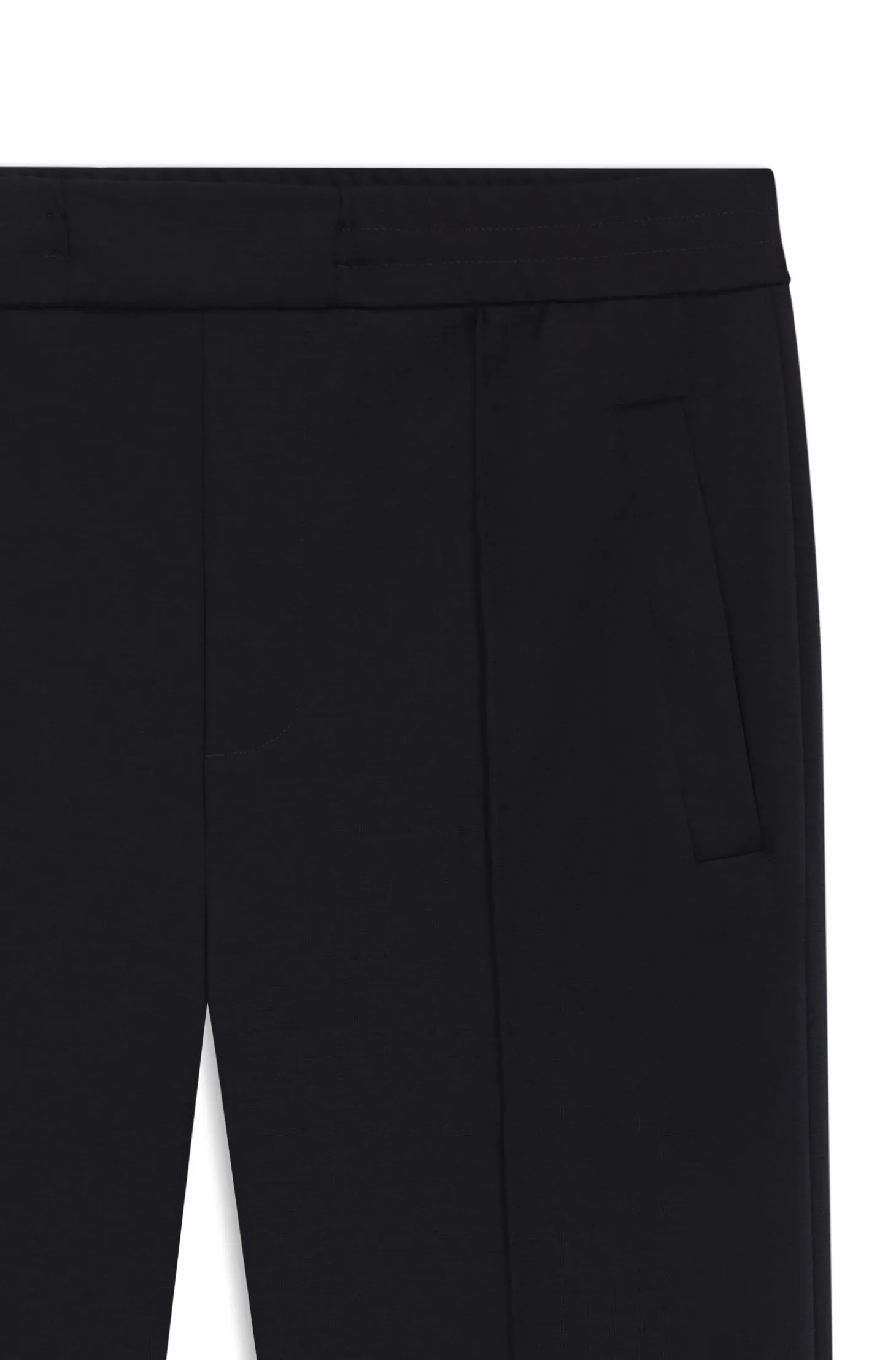 Straight-fit wool-blend trousers with drawstring waist