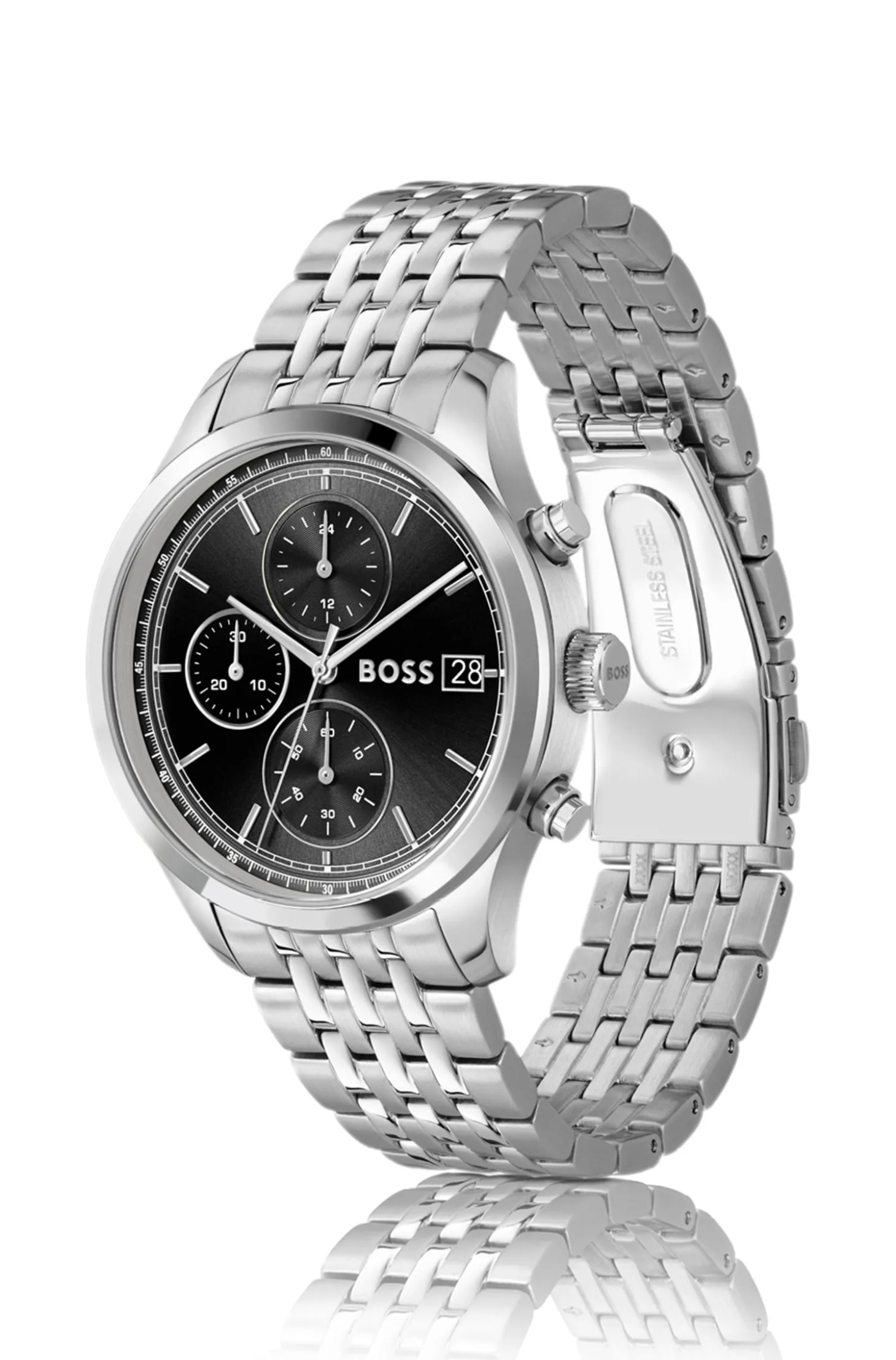 Stratus chronograph watch with seven-link bracelet