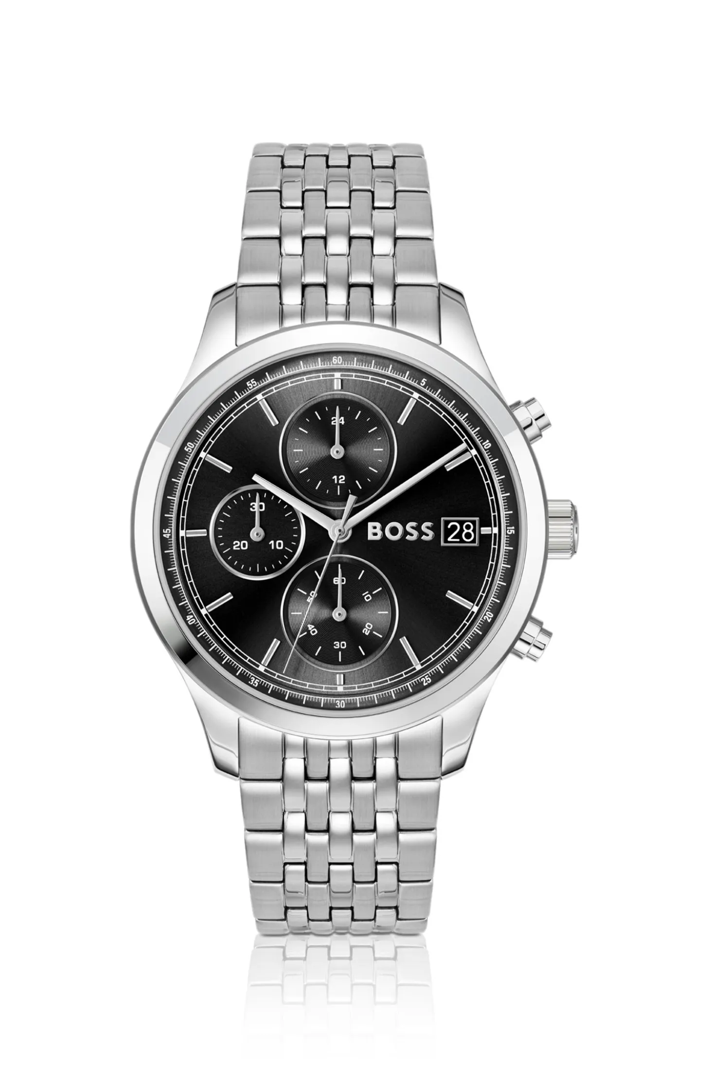Stratus chronograph watch with seven-link bracelet