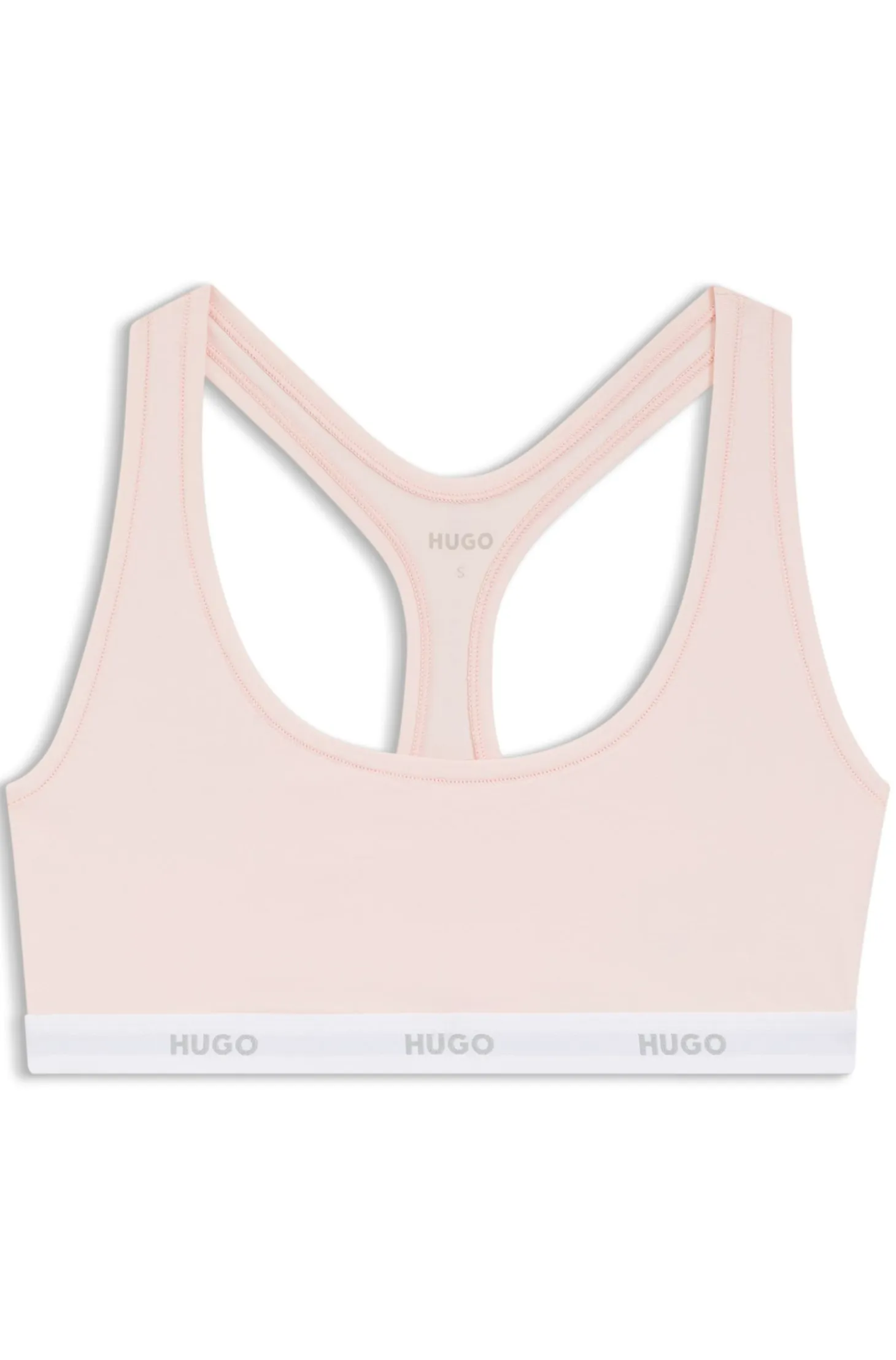 Stretch-cotton bralette with repeat logos