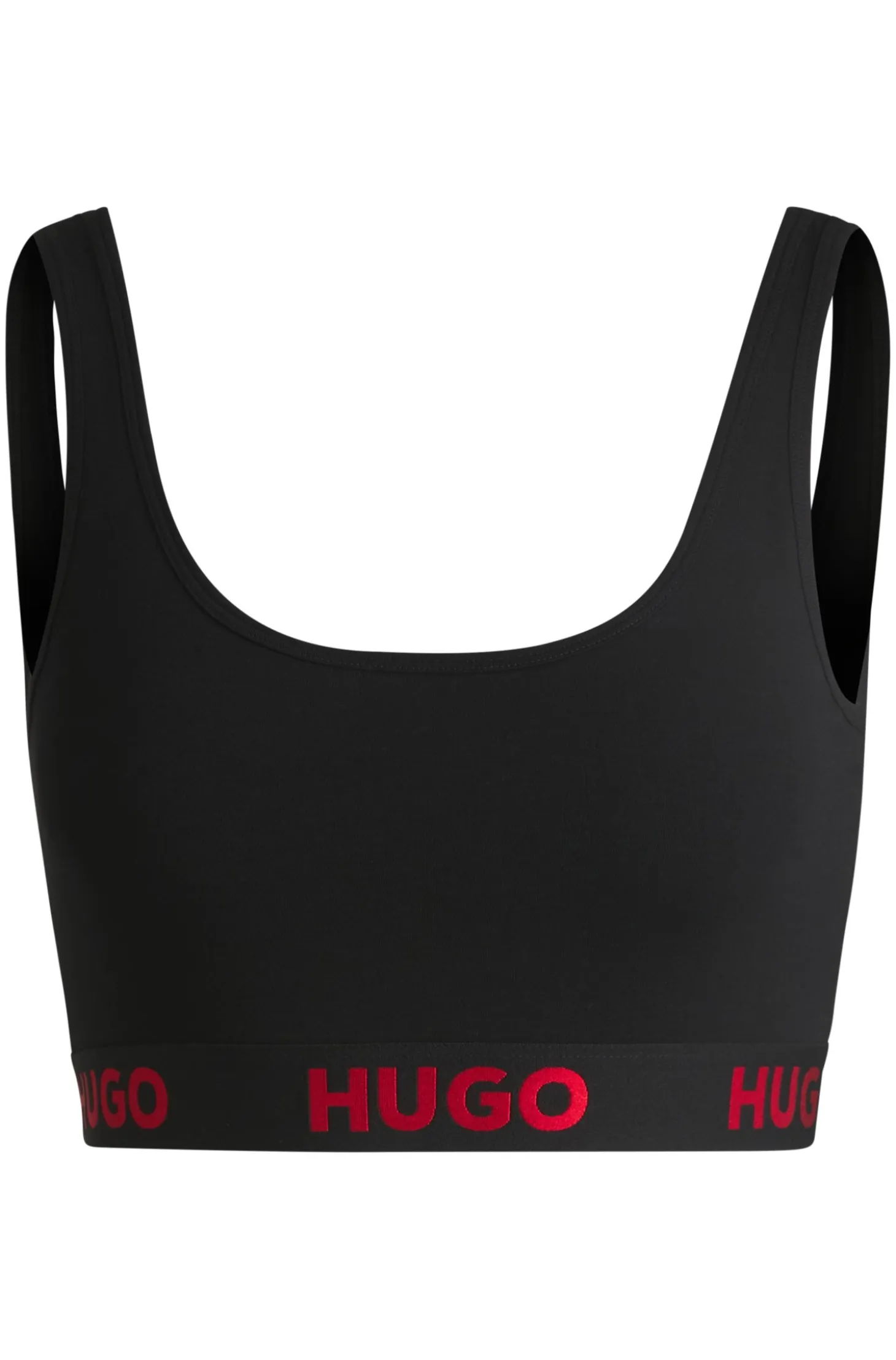 Stretch-cotton bralette with logo band