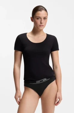 Stretch-cotton briefs with logo waistband
